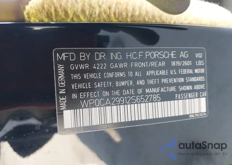 2002 Porsche 911 Carrera/Carrera 4 from USA, damaged, VIN WP0CA29912S652785